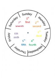 English Worksheet: Days of the Week Wheel