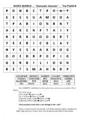 English Worksheet: WORDSEARCH 004 Domestic Animals