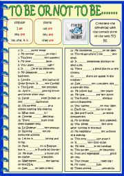 English Worksheet: To be or not to be ;new practice