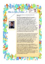 English Worksheet: Who is Harry Potter ?