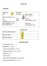 English Worksheet: Classroom English