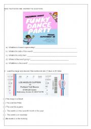 English Worksheet: POSTER AND TICKETS FOR FUN!