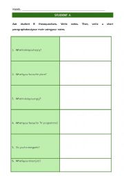 English Worksheet: First day activity (ice breaker)