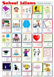 English Worksheet: School Idioms