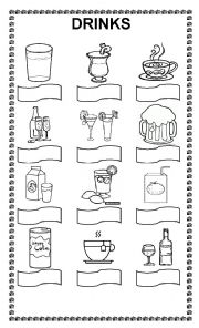 English Worksheet: DRINKS