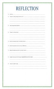 English Worksheet: SELF REFLECTION