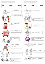 English Worksheet: Practice verb to be