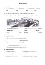 English Worksheet: Present continuous 