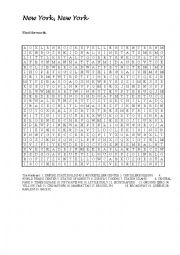 English Worksheet: Word grid New York Sights