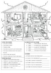 English Worksheet: House and furniture