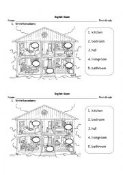 English Worksheet: House - exam