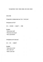English Worksheet: Question words