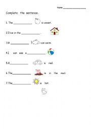 English Worksheet: Sentence