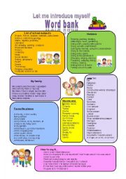 English Worksheet: Introduction for kids and teens