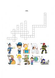 English Worksheet: Jobs Crossword 