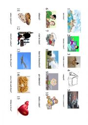 English Worksheet: Experiences pictures