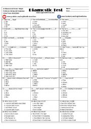 English Worksheet: English Language Diagnostic Test