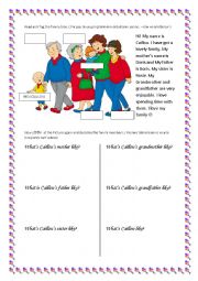 English Worksheet: the family tree