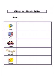 Five Senses Graphic Organizer 