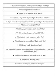 English Worksheet: Getting to know you questions