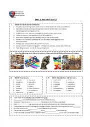 The Arts Vocabulary Worksheet