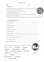 English Worksheet: back to school entry test