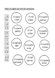 English Worksheet: the time: digital clock