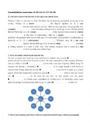 English Worksheet: consolidation exercises