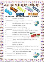 English Worksheet: Question words :new practice