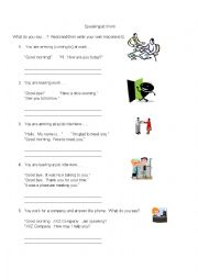 English Worksheet: Speaking at Work