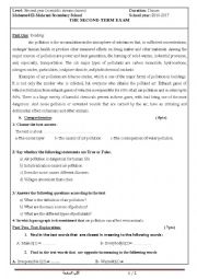 English Worksheet: Pollution