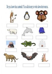 English Worksheet: At the zoo - whats the name of the animal?