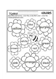 English Worksheet: Colours