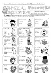 English Worksheet: Pet preparation describing people