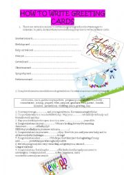 English Worksheet: Celebrations, greeting cards