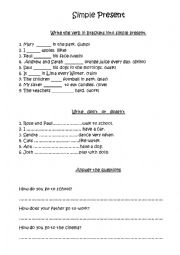 English Worksheet: Simple Present