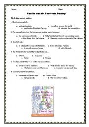 English Worksheet: Charlie and the Chocolate Factory part 1