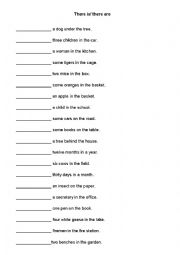 English Worksheet: There to 