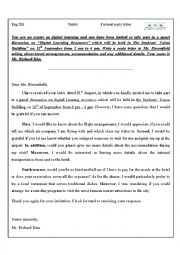 English Worksheet: formal reply letter