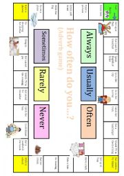 English Worksheet: Adverbs of Frequency Board game 