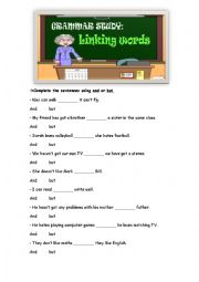 English Worksheet: Linking words