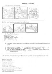 English Worksheet: Bee Movie Activity