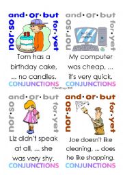 English Worksheet: Coordinating Conjunctions Flash Cards 17-24