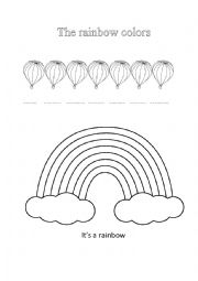 English Worksheet: rainbow colors