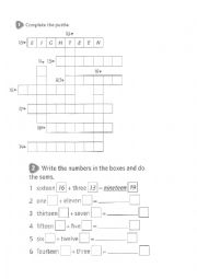 English Worksheet: Numbers