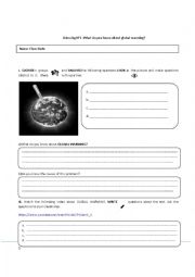 English Worksheet: Listening comprehension about global warmng 