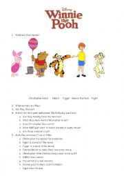 English Worksheet: Winnie The Pooh cartoon worksheet