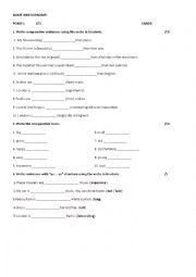 English Worksheet: Comparatives - test