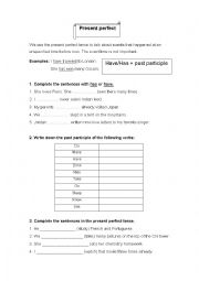 English Worksheet: Present Perfect tense