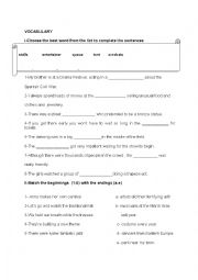 English Worksheet: Vocabulary